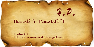 Huszár Paszkál névjegykártya